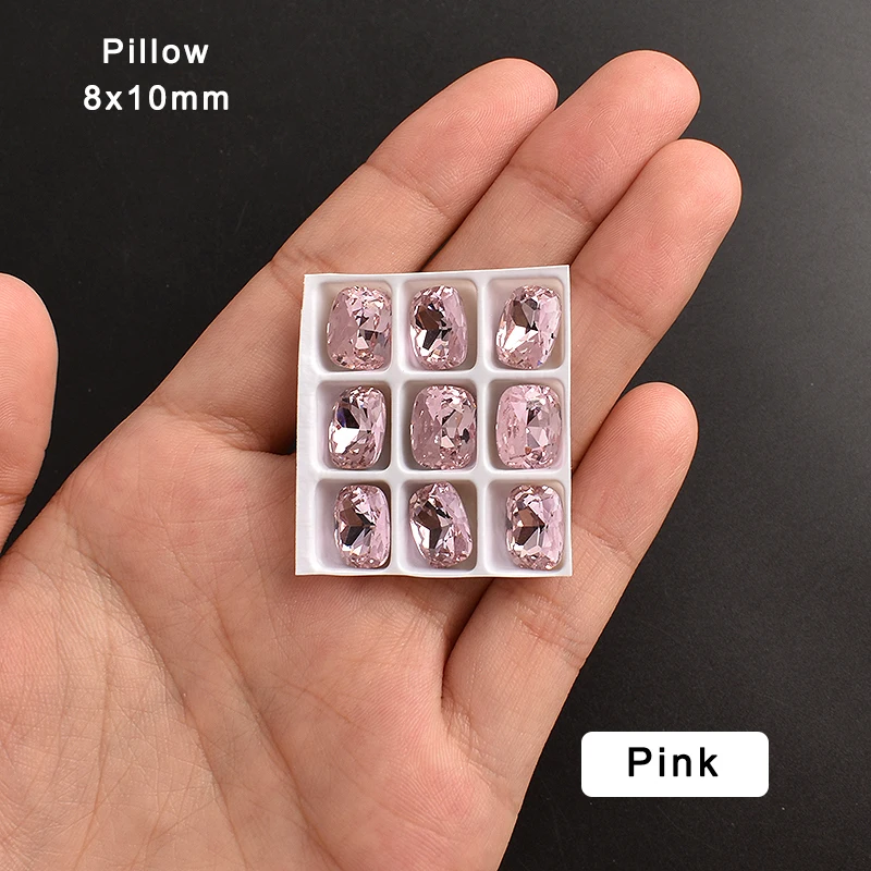 8x10mm Pointed Bottom Pillow Shaped Nail Art Rhinestone High Quality Crystal Stone Fingernail DIY Decorative Accessories 6