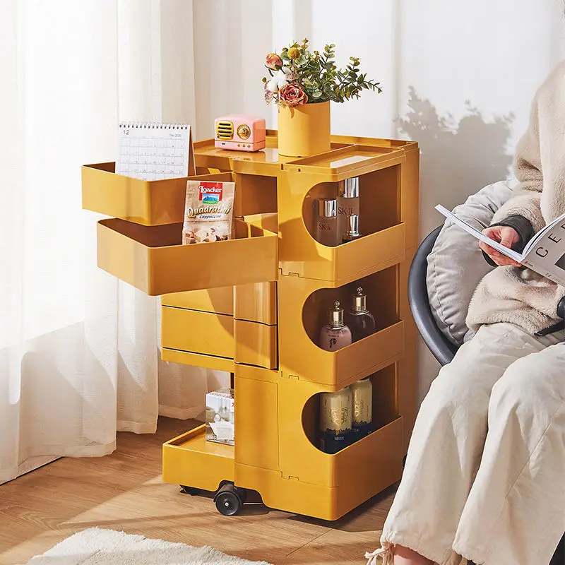 Nordic creative storage cabinet modern minimalist bedside table bedside Instagram living room movable snack storage cabinet drawer storage cabinet living room toy snack organizer drawer multi layer bedside table household clothes cabinet organizer