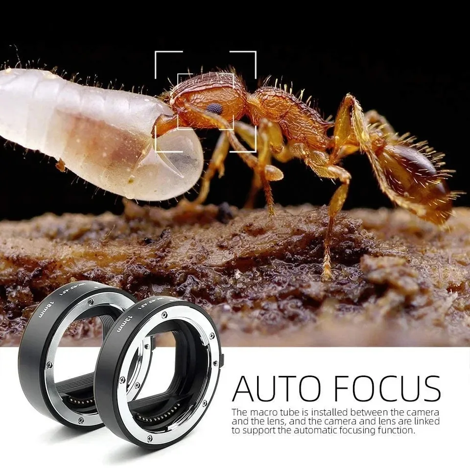 Mcoplus EXT-RF-M RF Mount EOS R/RP/R5/R6 Enfoque automático AF Metal Tubo de extensión Macro Conjunto Anillo Adaptador de Lente para Canon EOS R/EOS RP/R5/R6 Cámaras Réflex(12mm 20mm