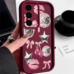 Cherry Star Light Ball Pattern Soft TPU Phone Case - Stylish and Protective Back Cover - Galaxy A17 (B033 Wine Red)