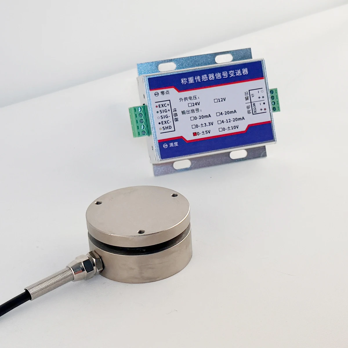 High Precision Spoke Load Cell and Transmitter Module Kit 10kg-5t Pressure Sensor 12-24V DC Current Voltage Output PLC