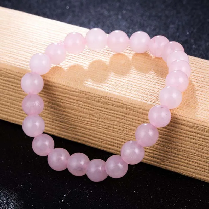 Stone Bead Bracelet 8mm Round Crystal White Opal Moonstone Bracelet Women Handmade Stretch Natural Stone Beaded Strand Bracelets Jewelry