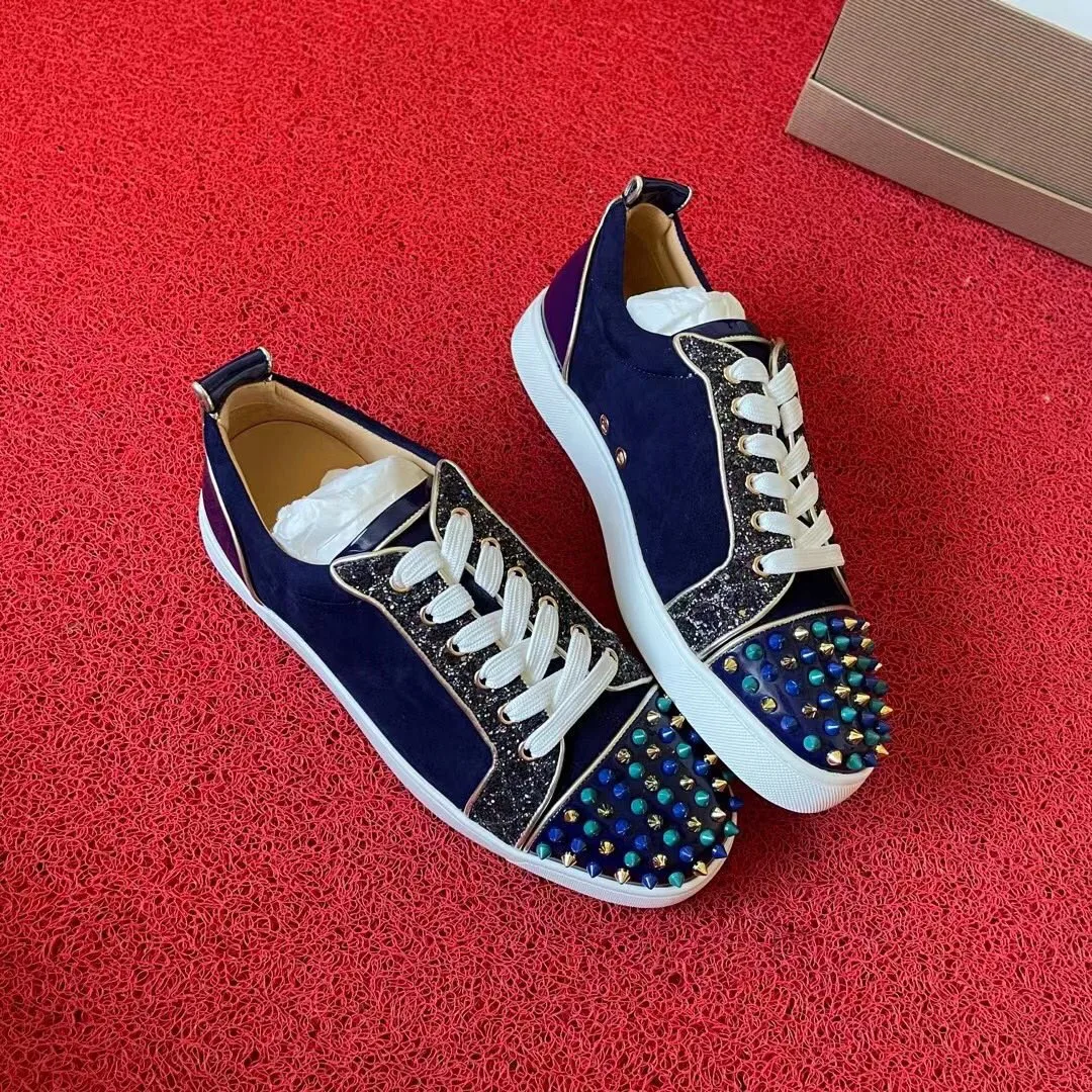 

Luxury Designer Shoes Men Shoes Rivets Sneakers Fashion Casual Mens Wedding Shoes Women's nightclub Flats