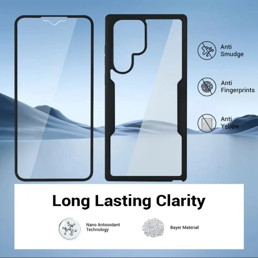 360 Full Body Clear Shockproof Phone Case with Screen Protector