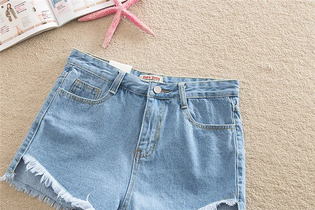 Jeans de Moda Feminina com Jeans Zíper para o Verão Calções Lavados Desgastados Casual 55% 6 Computers & Electronics