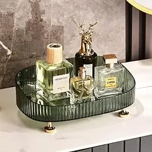 Description Picture 4 of itemLarge Capacity Perfume Dresser Transparent Desktop Storage Box Bathroom Makeup Tray Lotion Bottle Cosmetics Skin Care Products