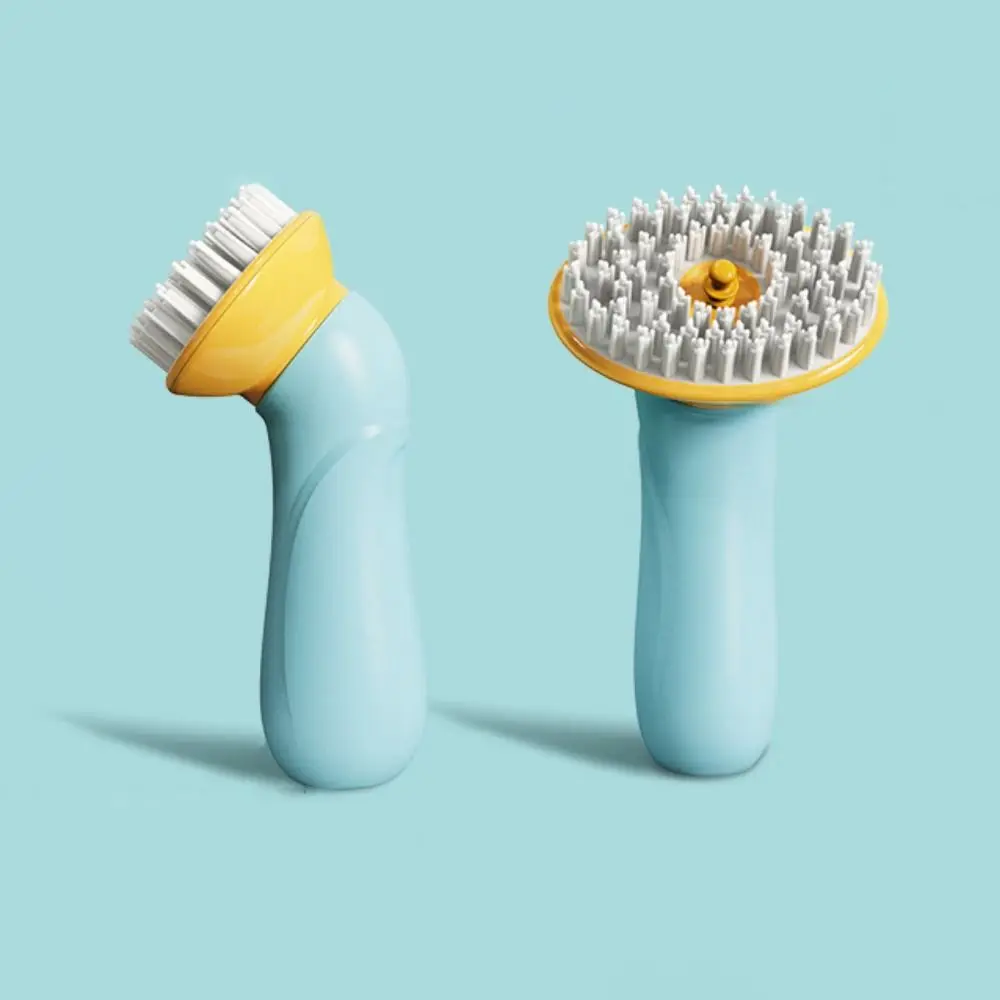 Plastic Dog Shampoo Dispenser Comb Non-Slip Handle Handheld Pet Bath Brush Detachable Dog Bath Scrubber for Massaging