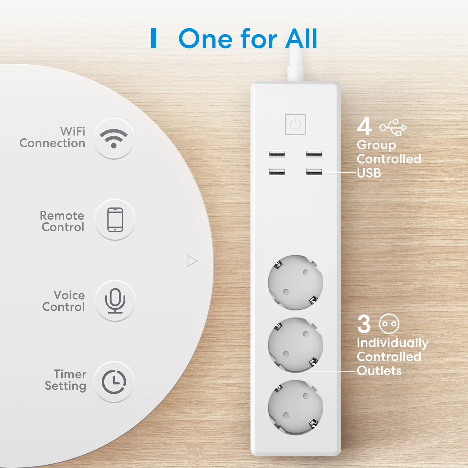 Homekit-Multiprise WiFi avec 4 ports USB et 3 prises, protection contre les  surtensions intelligentes, prise multi-prises avec Alexa Google Home, prise  UE, États-Unis, Royaume-Uni