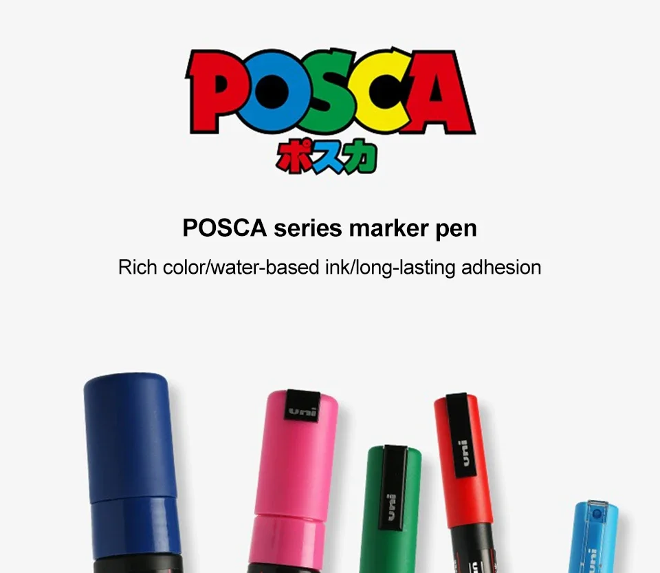 16pcs UNI POSCA Markers Set - Waterproof Acrylic Graffiti Art Supplies