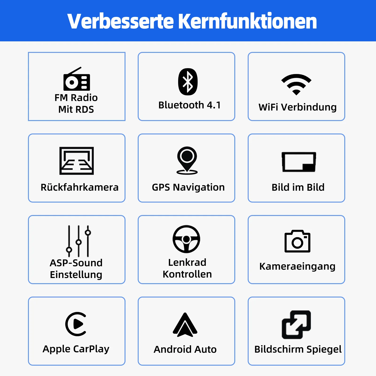 ESSGOO Für VW Touran 1T1 1T2 1T3 2003-2010 10,1" HD Touchscreen Android 14 Wireless CarPlay Android Auto Autoradio GPS Navigation WIFI Lenkradsteuerung Bluetooth Mirror Link FM 2+32G/2+64G/4+64G – Detail 4
