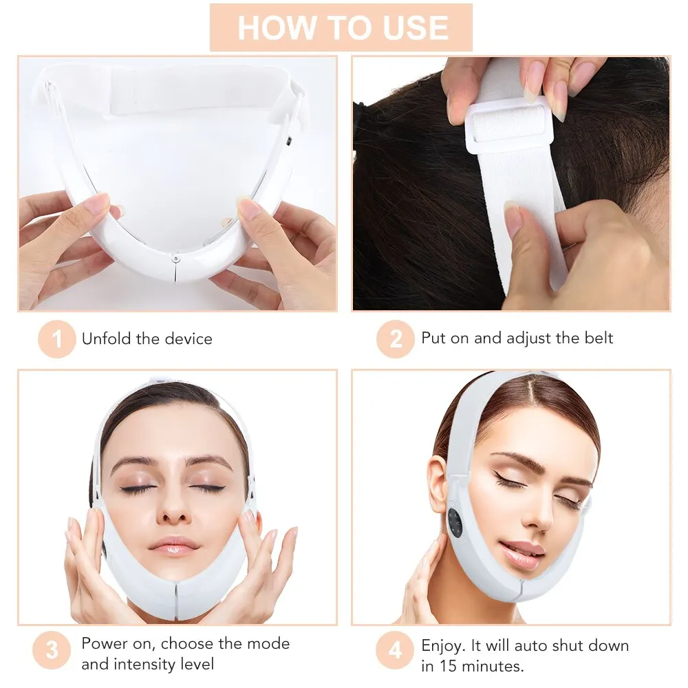 V Face Massager Portable Facial Massage Device Rechargeable LED Display Facial Beauty Instrument 5 Modes 6