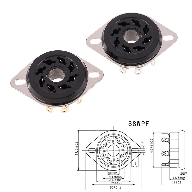 1PCS 8pin Octal Bakelite Tube Socket Base S8WPF For CV181 5881 6SN7 KT88 EL34 6550 6SL7 KT66 6CA7 5AR4 Vacuum Tube Amplifier
