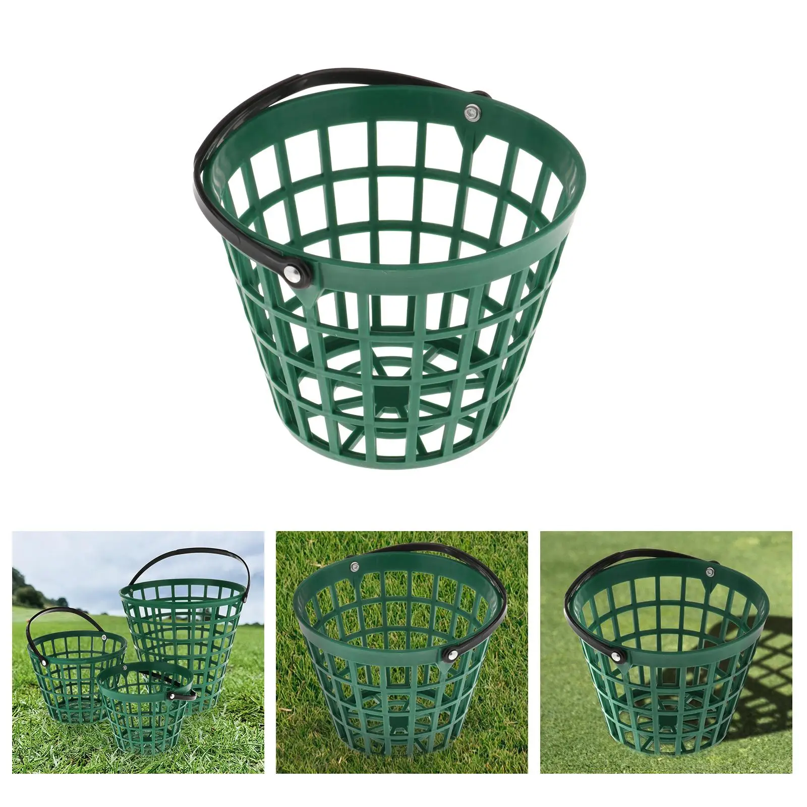 Unbreakable Golf Ball Basket Plastic Carrying Bucket Holder with Handle 2