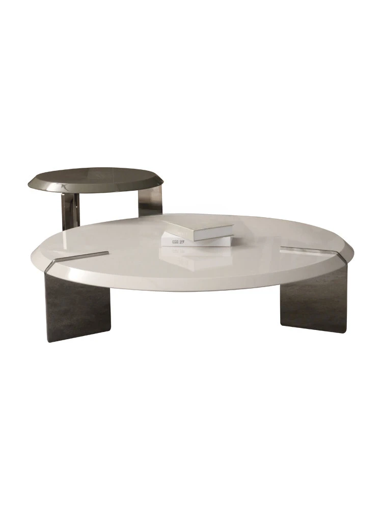 

zqMinimalist round Living Room Home Nordic Solid Wood Paint Modern Minimalist Designer Furniture