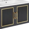 30" Bathroom Vanity with Ceramic Sink, Floating Vanity with Cabinet, Wall Mount Modern Bathroom Vanity Includes Countertop 5