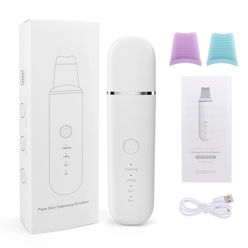 Ultrasonic Skin Scrubber Vibration Face Spatula Blackhead Remover Facial  Scrubber Shovel Clean Cavitation Peeling Facial Lifting - AliExpress