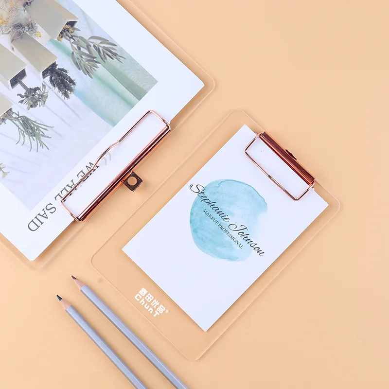 Writing clipboard transparent clipboard clipboard holder A3 8K A4 B5 A5 A7 plastic clipboard transparent for office supplies