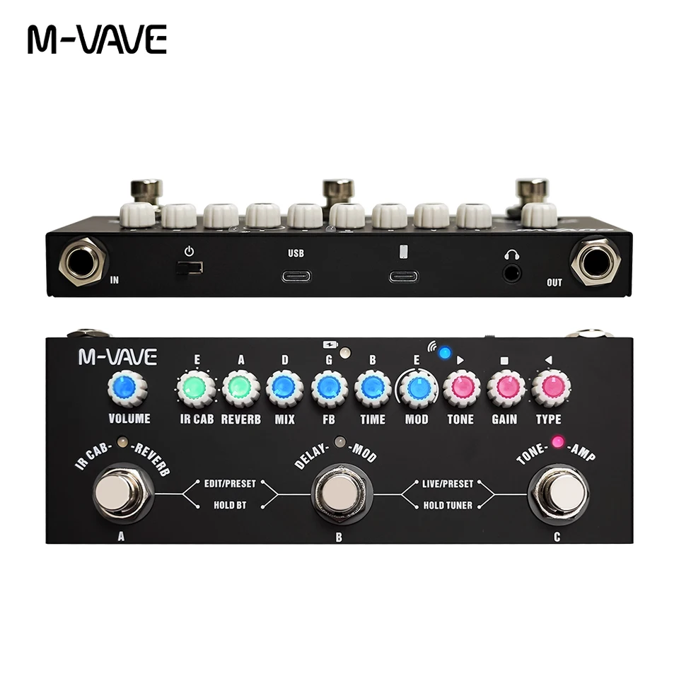 M-Vave TANK-G（充電式ギターマルチエフェクター） M-vave-充電式マルチエフェクトペダル、タンク-g、36プリセット