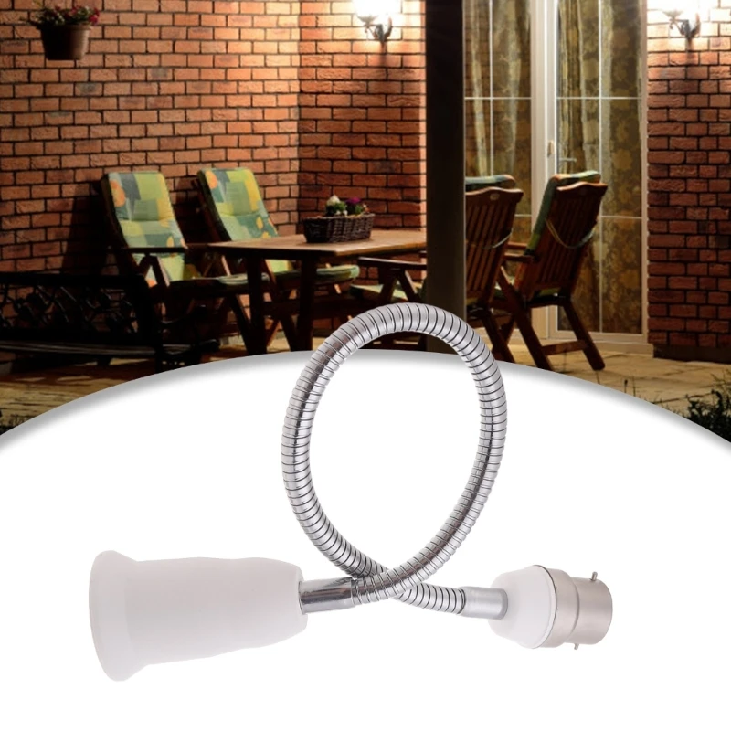 B22 to E27 Extender Light Holder Adapter 360&deg; Adjustable Flame Retardant PBT Extension LED Lamp Base Bulb Socket Adapter