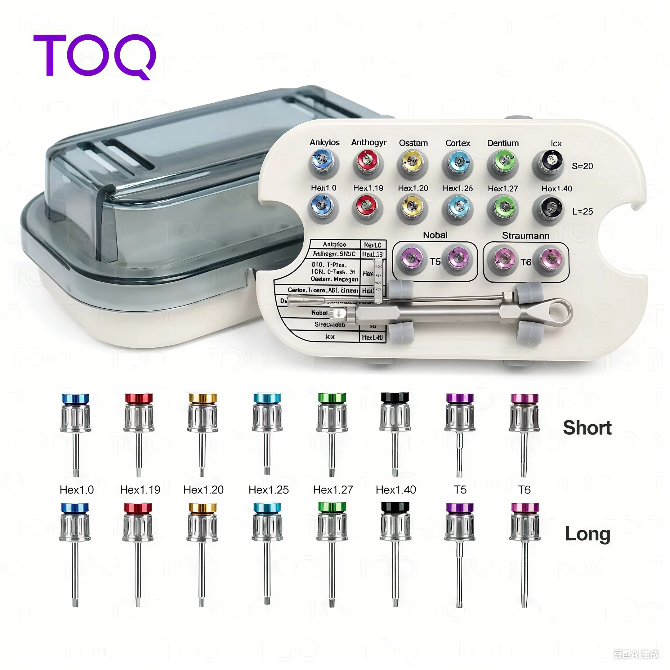 Llave dinamométrica para implantes dentales, destornillador de torsión ajustable con trinquete, controladores de trinquete de 10-70NCM