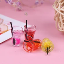 

1:12 Scale Resin Mini Fruit Lemon Simulation Drink For Dollhouse Miniature Toy Milk Tea Drink Doll Food Kitchen Accessories