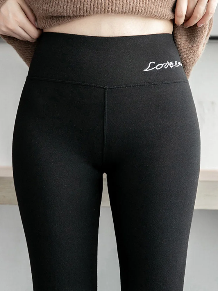 New Winter Women Leggings Thick Velvet Thermal Pants Fleece Sexy Slimming High Waist Solid Warm Elastic Yoga Drop Shipping