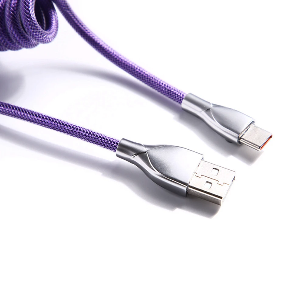 Coiled Type-C USB Mechanical Keyboard Aviator Cable