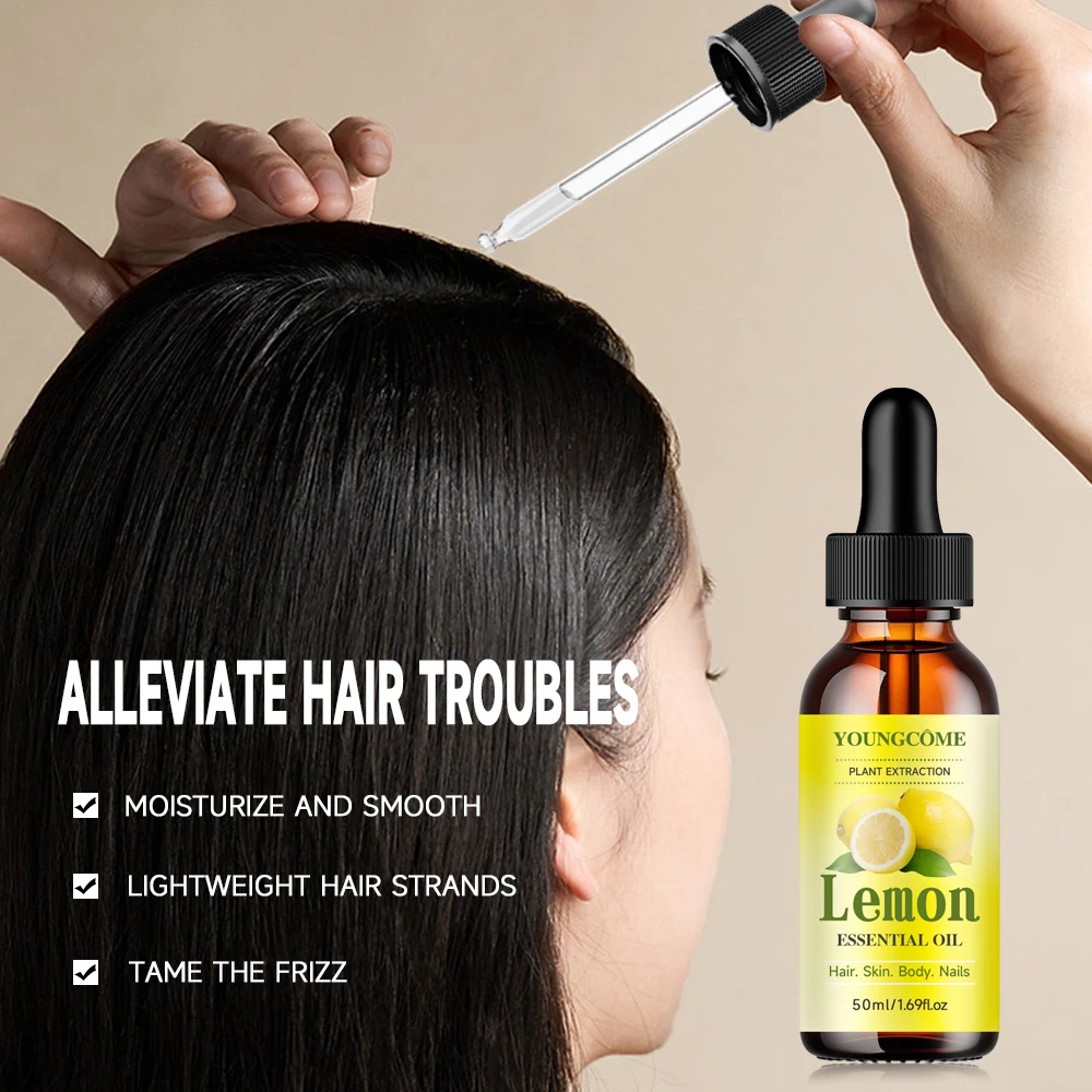 Natural lemon essential oil,hair moisturizer/skin moisture supplement, suitable for face, hair,Anti-wrinkle Face essential oil 5