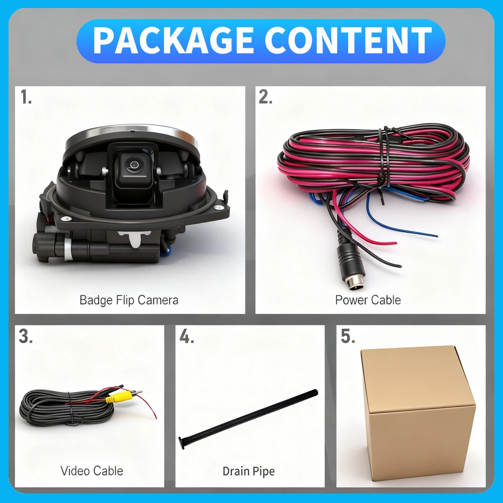 AHD 1080P CVBS - 반전식 엠블럼·로고 후진 주차 보조 카메라 CCD HD 170° 차량 후방 시야 카메라 (Golf 5678 B678 MK5 MK6 MK7에 맞춤형)
