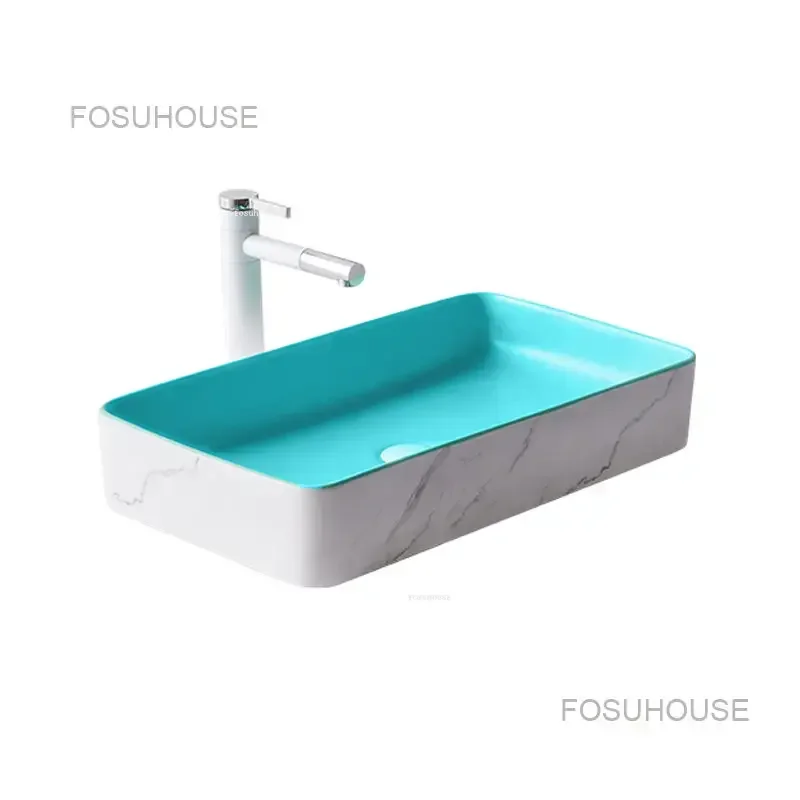 Luxury Ceramic Bathroom Sinks Colored Washbasin Home Wash Basin Mirror European Bathroom Washbasins Washing Sinks Hand Basin XY 6