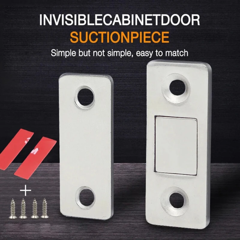 Magnetic Cabinet Catches Door Stops Magnet Invisible Soft-Catch Ultra-Thin Anti-Rust Door Magnet with Screw for Home 1Set