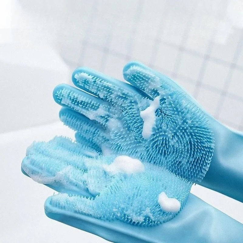 Pet Grooming Cleaning Gloves Dog Cat Bathing Shampoo Glove Scrubber Magic Dishwashing Cleanner Sponge Silicon Hair Washing Glove