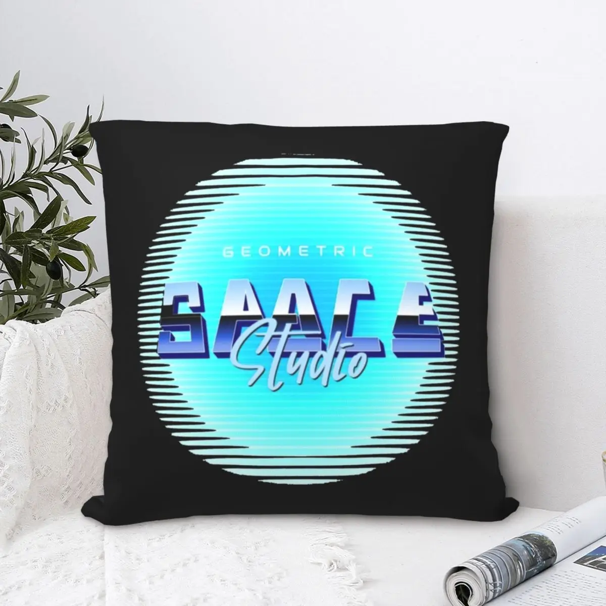 Geometric Space Chiffon Top Square Pillowcase Polyester Pillow Cover Velvet Cushion Zip Decorative Comfort Throw Pillow For Home light blue abstract square pillowcase home supplies decorative cushions 1pc 45 45cm geometric printed polyester pillow cases