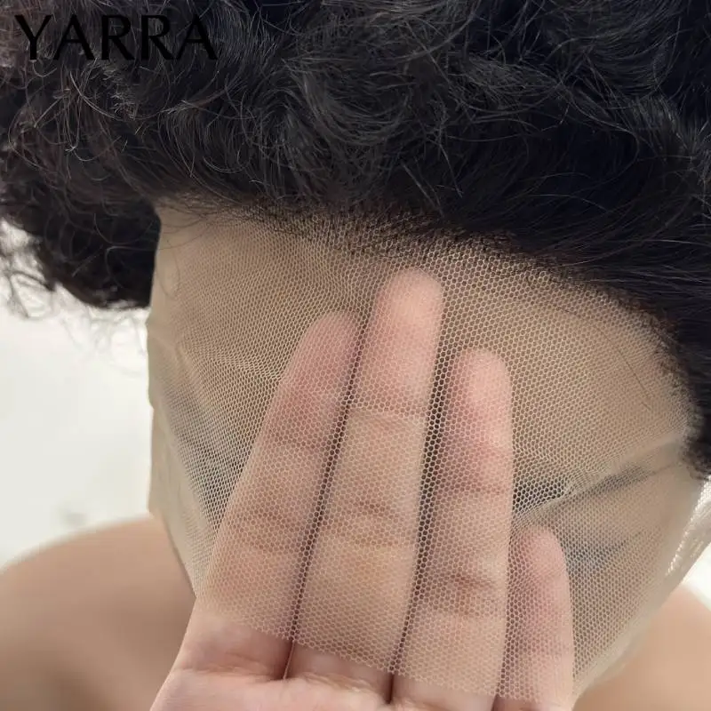 Afro Kinky Curly Human Hair Short Pixie Cut Wigs 13x1 Brazilian Remy Hair Bob Wig Transparent Lace Wig Preplucked Hairline Yarra