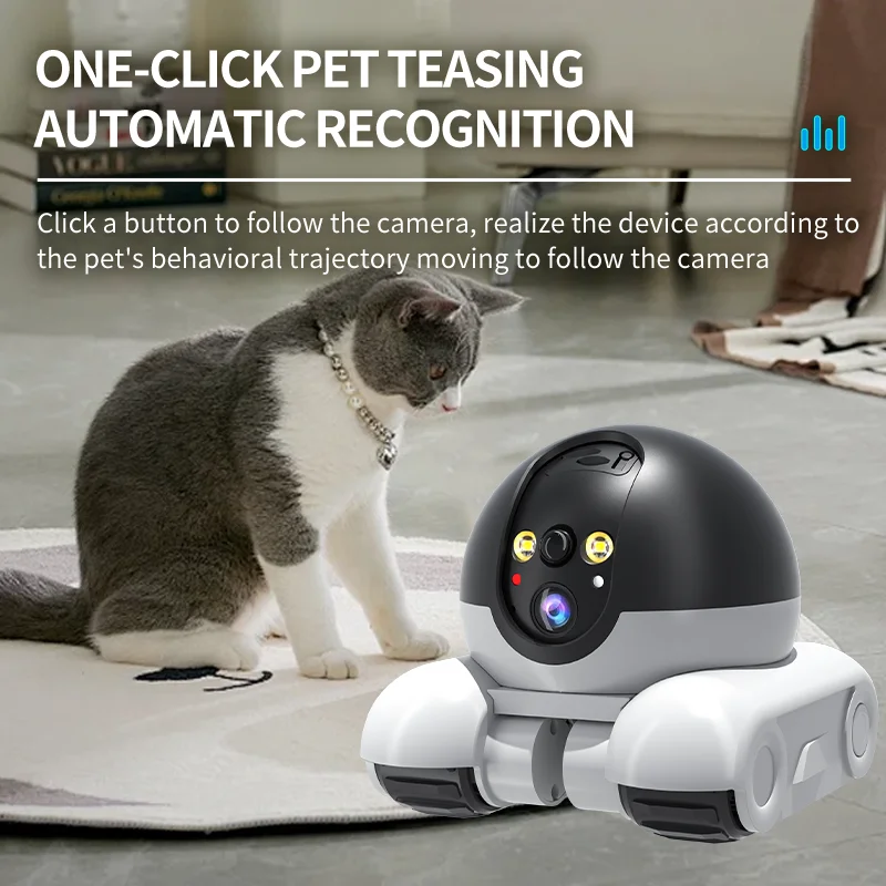 Dual Lens Robot Camera Dual Screen Monitoring All-Around Viewing Long Battery Life Monitor Mobile Walking Camera Home