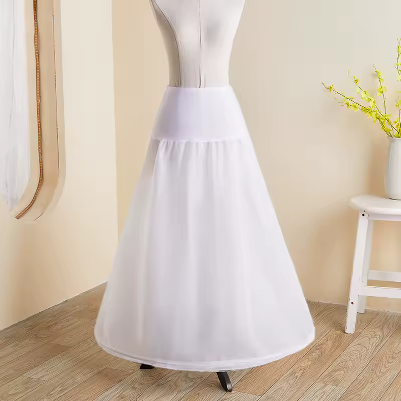 White Tulle Petticoat for A Line Style Wedding Dress 1 Hoops Bridal Wedding Accessories Long Petticoats Underskirt