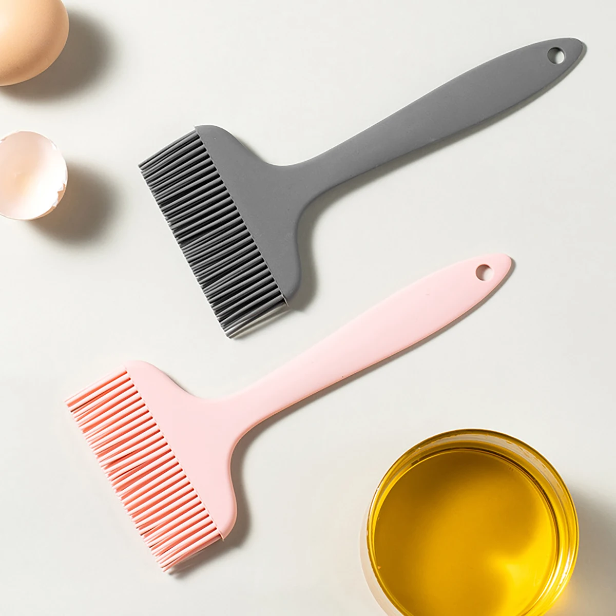 2pcs Large Silicone Oil Brushes Integrated Wide Bread Baking Brush Pancake Sauce Seasoning Brush Barbecue Oil Kitchen Tool