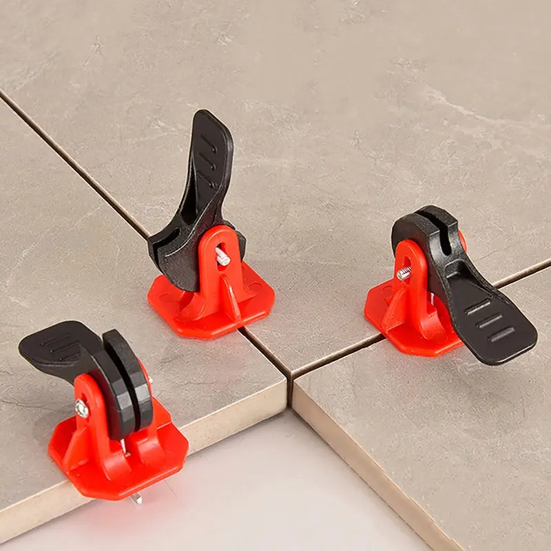 10pcs Red Tile Leveling System Adjuster Positioning Artifacts Leveler Locator Spacers For Flooring Wall Tile Construction Tools