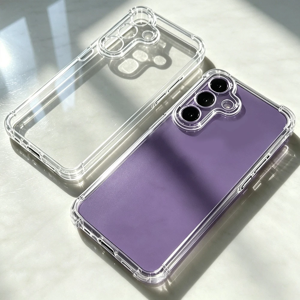 Enhanced Transparent Shockproof Acrylic Phone Case with Clear Back