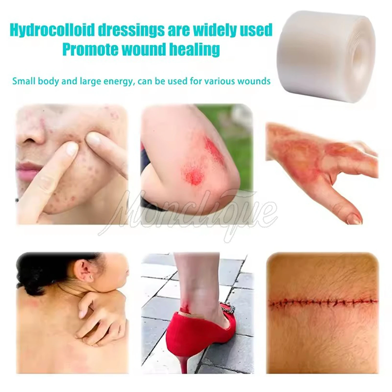 Invisible Hydrocolloid Roll For Wound Care Hydrocolloid Patch Bandages With Self-Adhesive Bed Sore Bandages Acne Pimple Patches