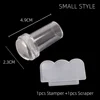 Heallor Transparent Nail Stamper with Scraper 2pcs Jelly Silicone Stamp for French Nails Manicuring Kits Nail Art Stamping Tool 6