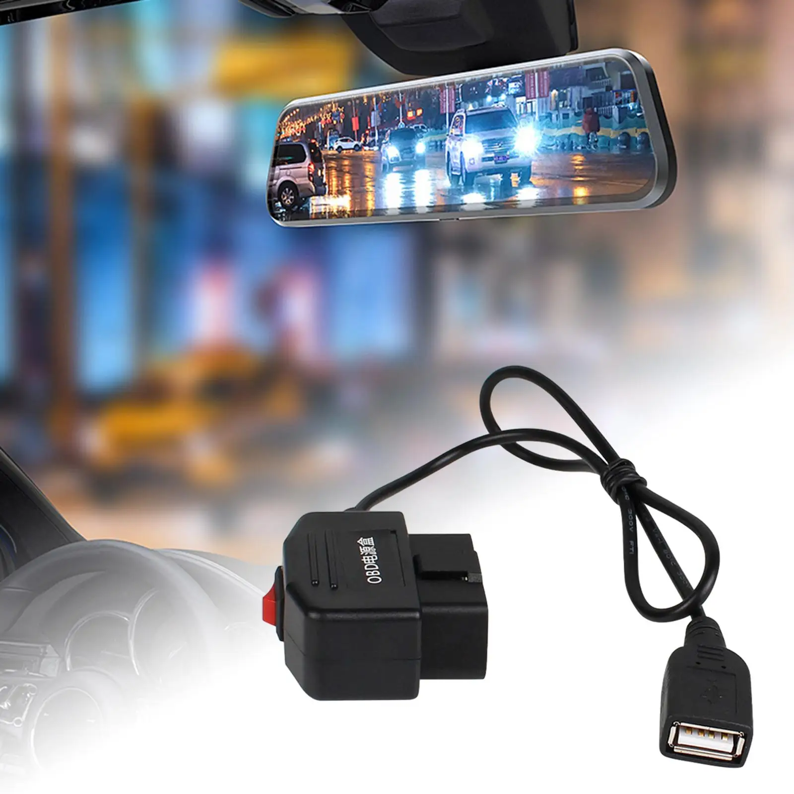 

OBD Hardwire Set USB Car Charge Cable with Switch 5V USB Female Adapter Parts USB Power Charging Cable for Camcorder DVR