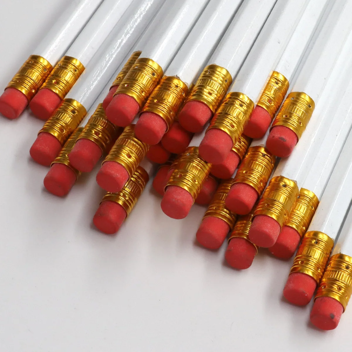 12pcs/24pcs/36pcs/48pcs drawing golf pencils with erasers hb pencils writing white pencils - 4
