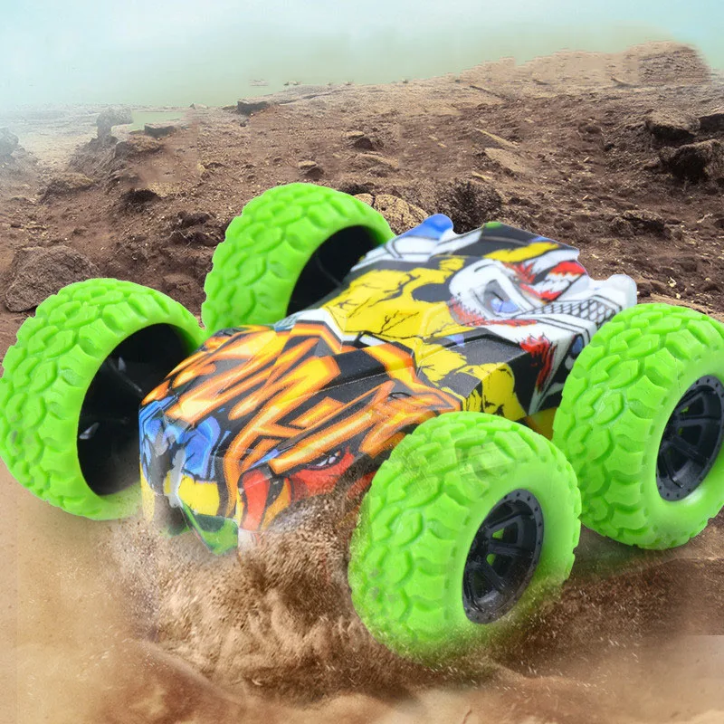 

Four-wheel Drive Inertial Toy Car Stunt Dump Collision Rotate Twisting Off-road Vehicle Double-Side Graffiti Model Kids Toy Gift