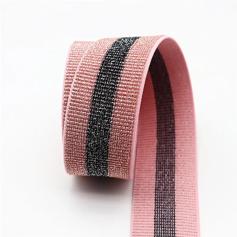 Striped Elastic Band for Garment Decoration and Sewing Supplies – Multiple Lengths Available