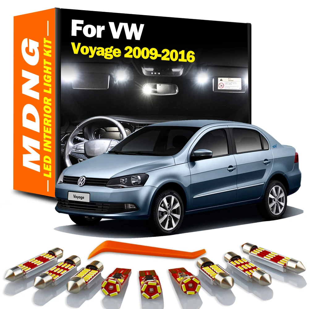 MDNG Kit LED Canbus para Interior coche, accesorios para Volkswagen VW Voyage 2009, 2010, 2011, 2012, 2013, 2014, 2015, 2016, 9 Uds.| | - AliExpress