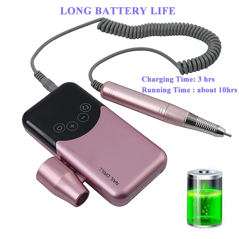 35000RPM Coreless Motor Nail Drill Machine Rechargeable Electric Nail File for Acrylic Gel Nail Manicure Pedicure Polish Sets 5