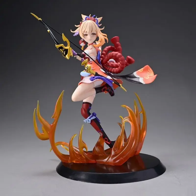 

New 25cm Genshin Impact Anime Figure Yoimiya Beauty Girl Action Figures Model Pvc Statue Doll Ornament Decoration Desk Toys Gift