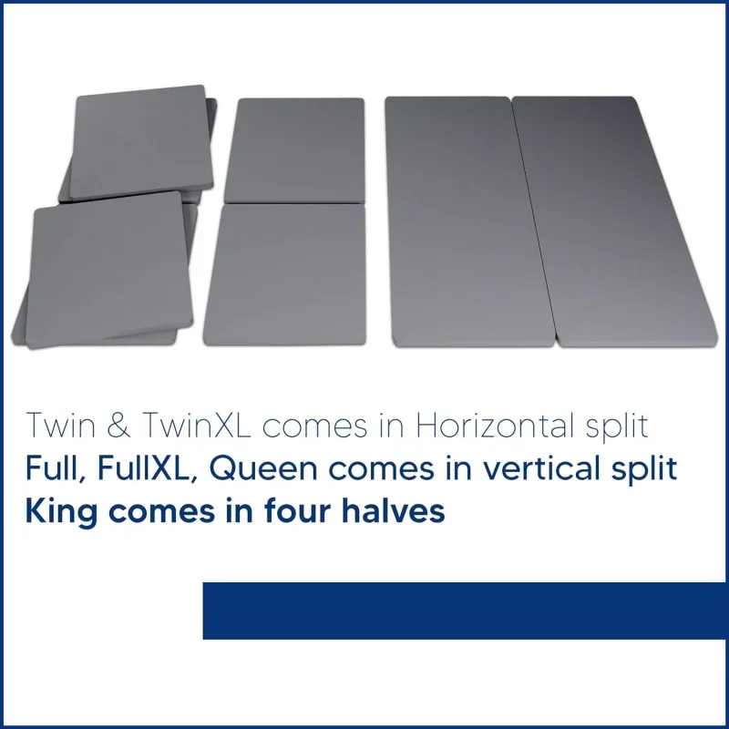Spinal Solution Wood Split Fully Assembled Bunkie Board for Mattress/Bed Support, Twin, Grey