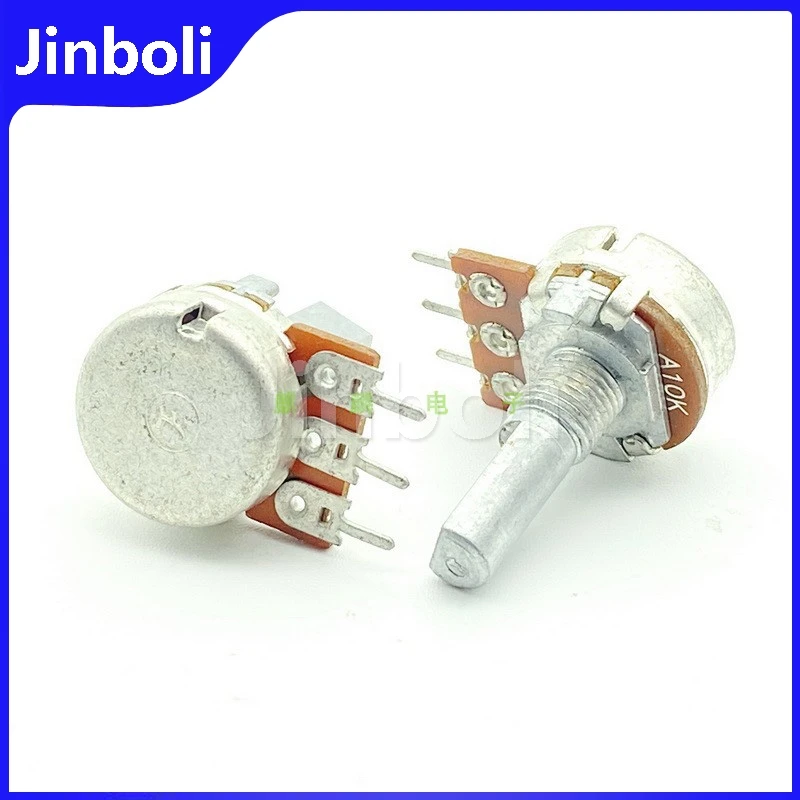 Multiturn Potentiometer Linear Potentiometer Rotary Potentiometer Potentiometer Kit Trimmer Potentiometer Adjustable Resistor 2PCS 16 Type A10K 3Pins Single Adjustable Resistance Power Amplifier Audio Volume Potentiometer D Shaft Length 20mm